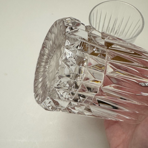 Set of 2 Vintage Crystal Double Old Fashioned Highball Glasses - Picture 2 of 2